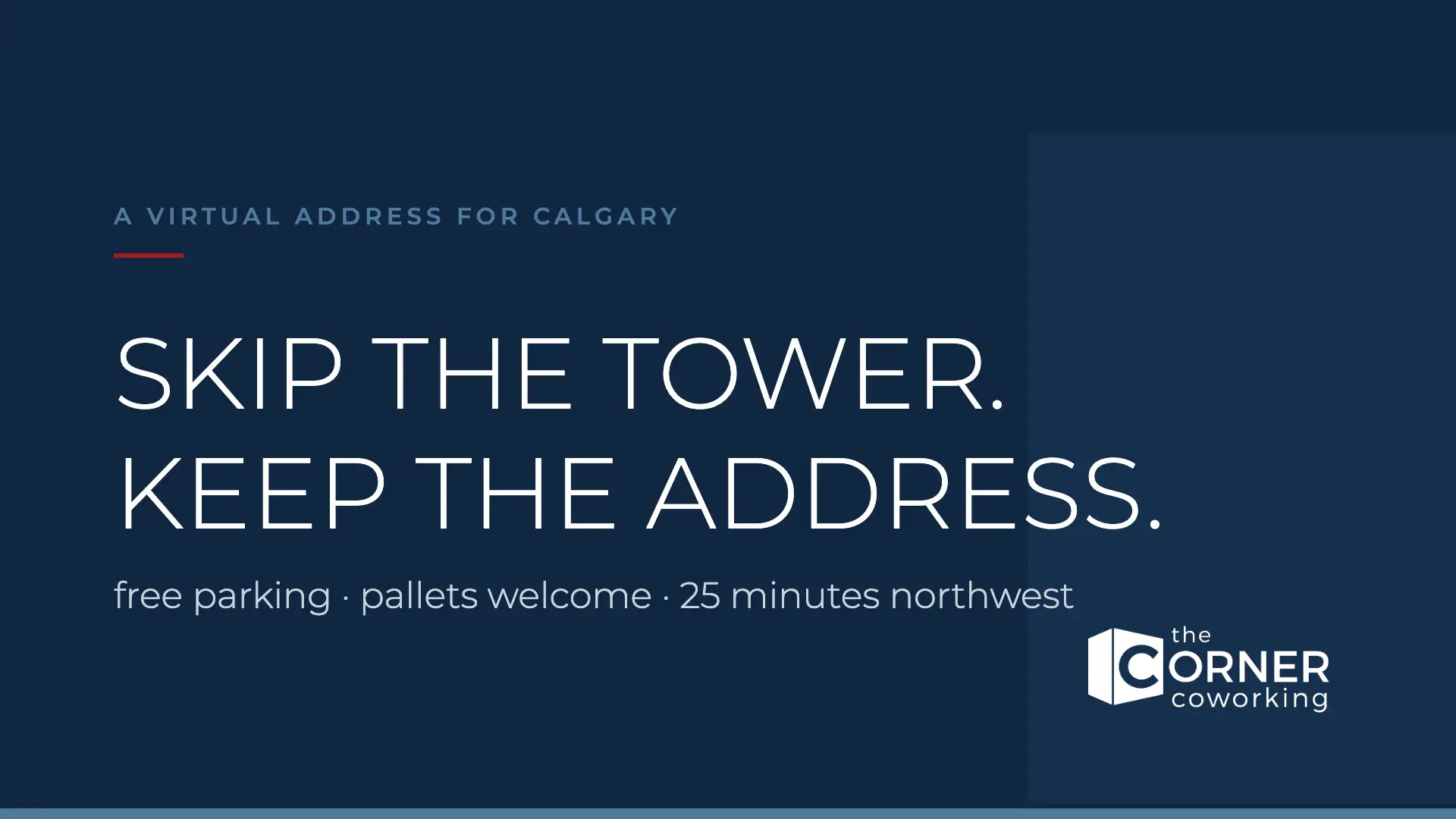 Virtual address for a Calgary business at The Corner Coworking in Cochrane, Alberta